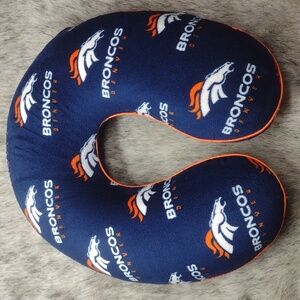 Denver Broncos Football NFL 🏈 Neck Pillow Navy Blue Orange Trim